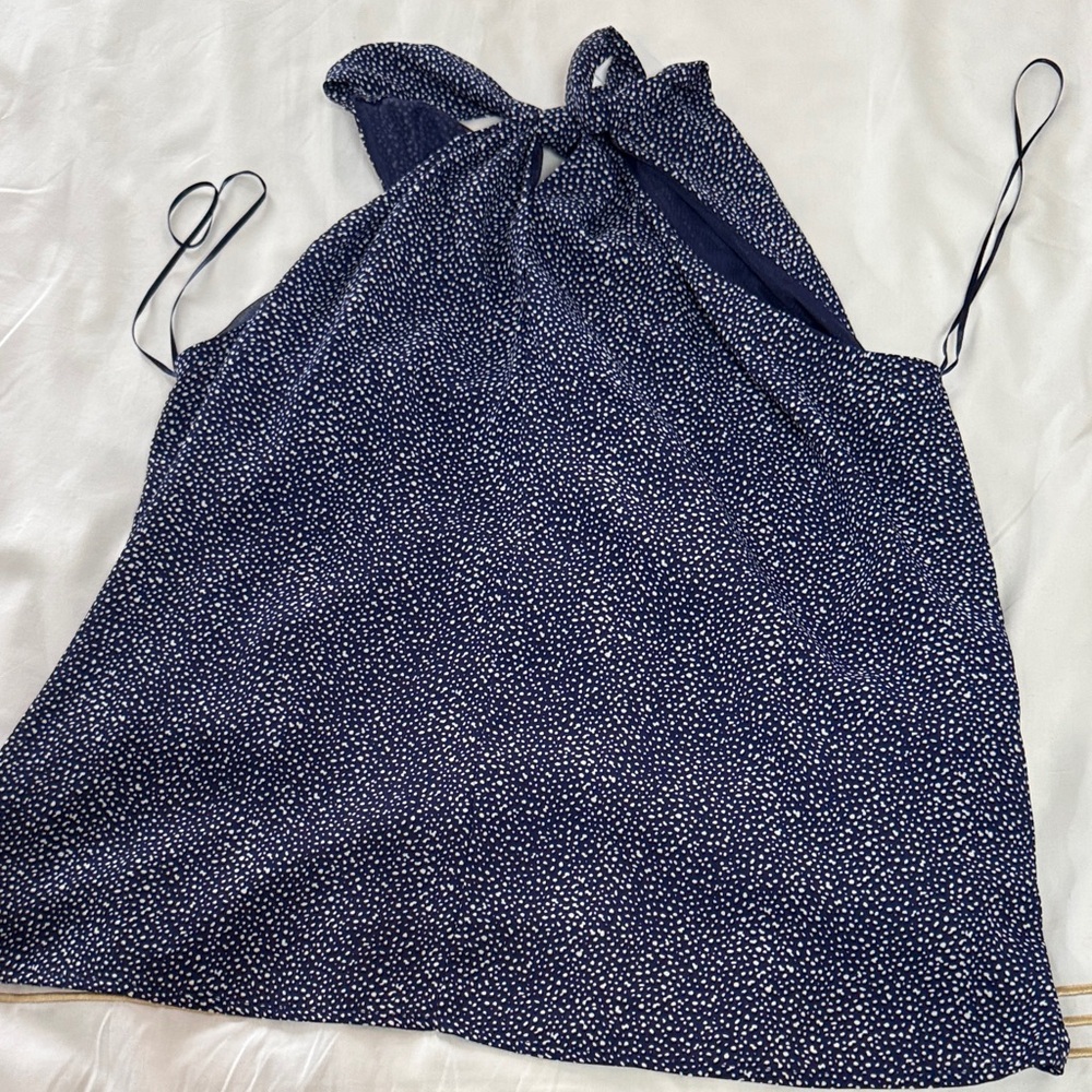 Lush Navy and White Speckled Tank Top